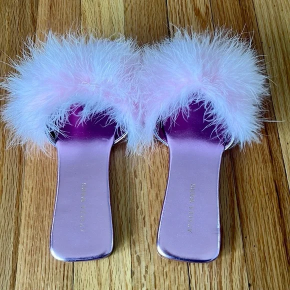 Azalea wang pammy feather sandal women’s size 7.5 - Picture 3 of 6